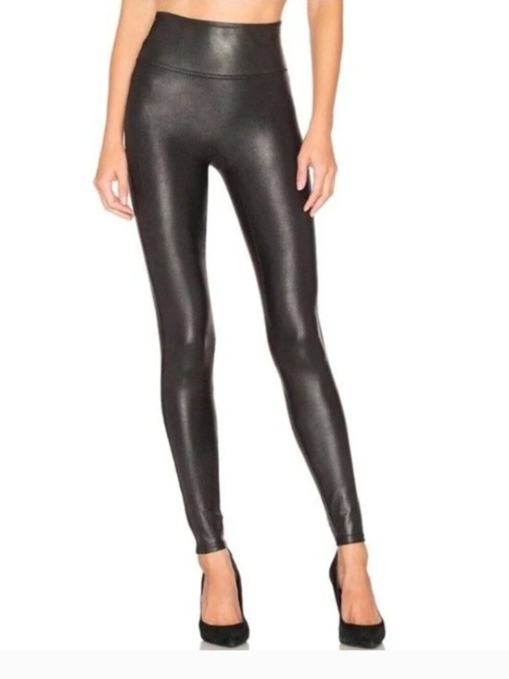 SPANX High Rise Faux Leather Leggings Size L